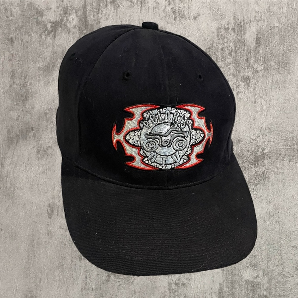 Pure Polaris atv vintage black velvety suede flex fit hat